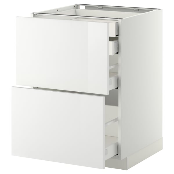 METOD / MAXIMERA base cb 2 frnts/2 low/1 md/1 hi drw, white/Ringhult white, 60x60 cm