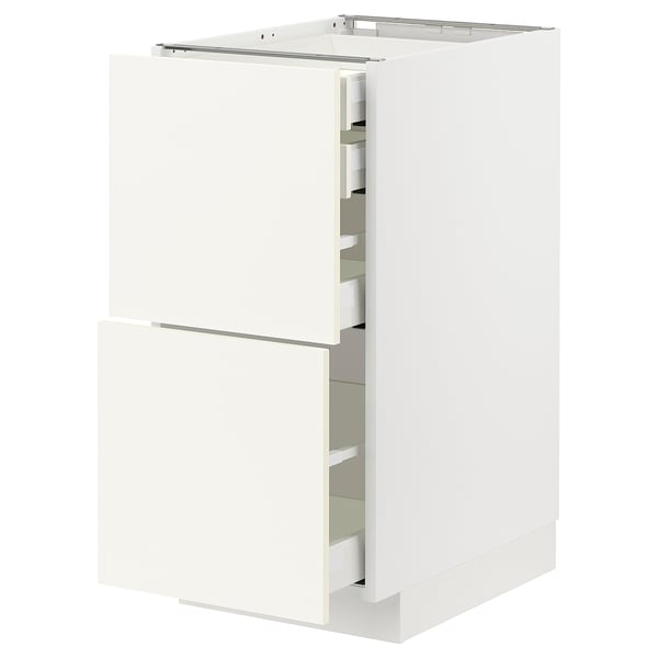 METOD / MAXIMERA base cb 2 frnts/2 low/1 md/1 hi drw, white/Vallstena white, 40x60 cm
