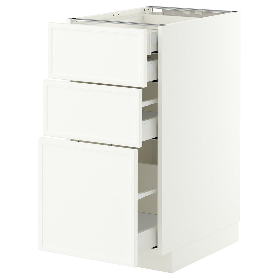 METOD / MAXIMERA base cb 3 frnts/2 low/1 md/1 hi drw, white/Aspudden matt white, 40x60 cm