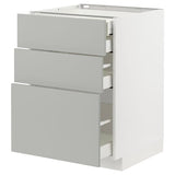 METOD / MAXIMERA base cb 3 frnts/2 low/1 md/1 hi drw, white/Havstorp light grey, 60x60 cm