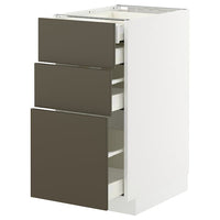 METOD / MAXIMERA base cb 3 frnts/2 low/1 md/1 hi drw, white/Havstorp brown-beige, 40x60 cm