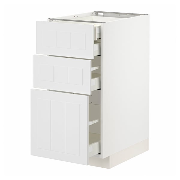 METOD / MAXIMERA base cb 3 frnts/2 low/1 md/1 hi drw, white/Stensund white, 40x60 cm
