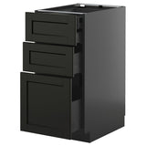 METOD / KNIVSHULT base cb 3 frnts/2 low/1 md/1 hi drw, black-grey/Lerhyttan black stained, 40x60 cm