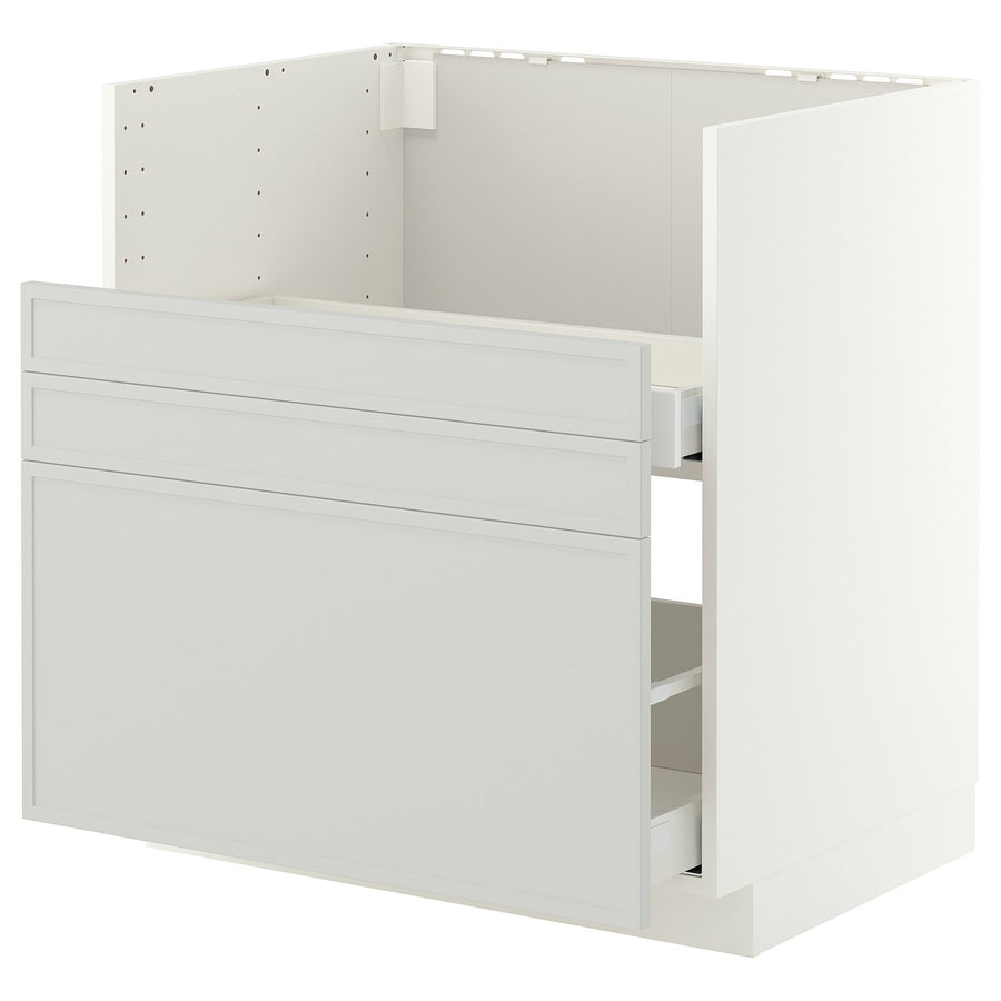 METOD / MAXIMERA base cab f TALLSJÖN sink, white/Aspudden light grey, 80x60 cm