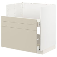 METOD / MAXIMERA base cab f TALLSJÖN sink, white/Havstorp beige, 80x60 cm