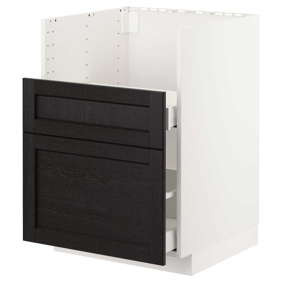 METOD / MAXIMERA base cab f TALLSJÖN sink, white/Lerhyttan black stained, 60x60 cm