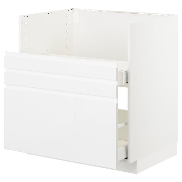 METOD / MAXIMERA base cab f TALLSJÖN sink, white/Voxtorp high-gloss/white, 80x60 cm