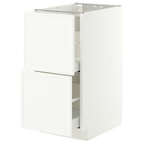 METOD / MAXIMERA base cb 2 fronts/2 high drawers, white/Aspudden matt white, 40x60 cm