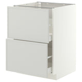 METOD / MAXIMERA base cb 2 fronts/2 high drawers, white/Aspudden light grey, 60x60 cm