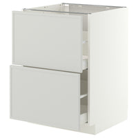 METOD / MAXIMERA base cb 2 fronts/2 high drawers, white/Aspudden light grey, 60x60 cm