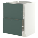 METOD / MAXIMERA base cb 2 fronts/2 high drawers, white/Aspudden dark grey-green, 60x60 cm