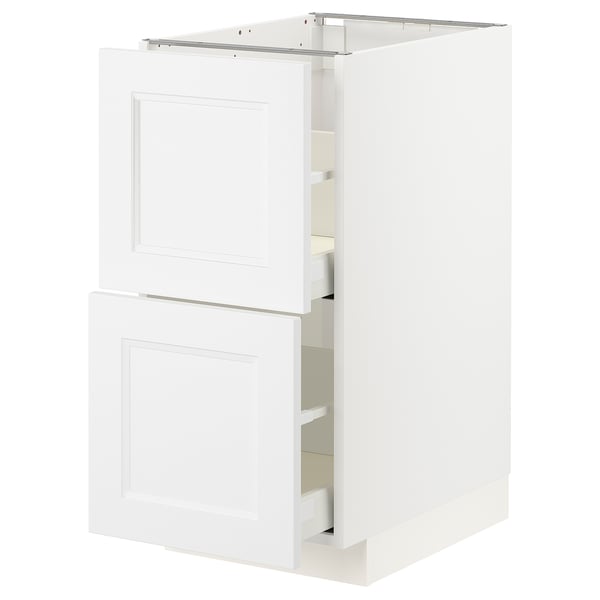 METOD / MAXIMERA base cb 2 fronts/2 high drawers, white/Axstad matt white, 40x60 cm