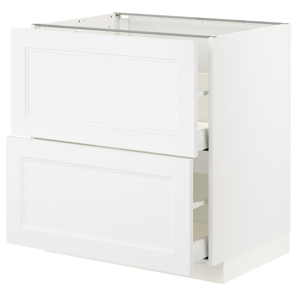 METOD / MAXIMERA base cb 2 fronts/2 high drawers, white/Axstad matt white, 80x60 cm