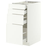 METOD / MAXIMERA base cab 4 frnts/4 drawers, white/Aspudden matt white, 40x60 cm