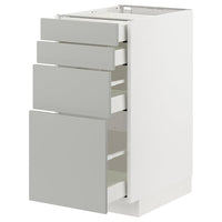 METOD / MAXIMERA base cab 4 frnts/4 drawers, white/Havstorp light grey, 40x60 cm
