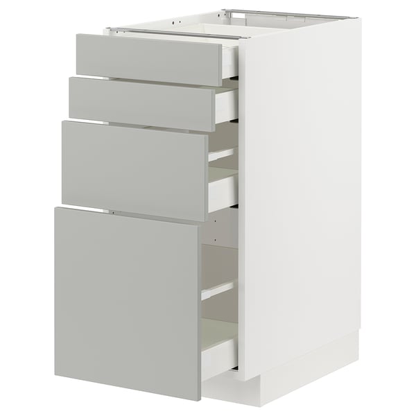 METOD / MAXIMERA base cab 4 frnts/4 drawers, white/Havstorp light grey, 40x60 cm