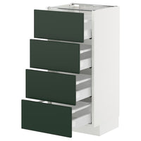 METOD / MAXIMERA base cab 4 frnts/4 drawers, white/Havstorp deep green, 40x37 cm