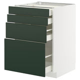 METOD / MAXIMERA base cab 4 frnts/4 drawers, white/Havstorp deep green, 60x60 cm