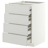 METOD / MAXIMERA base cb 4 frnts/2 low/3 md drwrs, white/Aspudden light grey, 60x60 cm