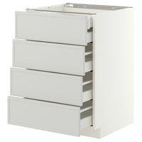 METOD / MAXIMERA base cb 4 frnts/2 low/3 md drwrs, white/Aspudden light grey, 60x60 cm