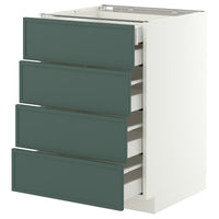 METOD / MAXIMERA base cb 4 frnts/2 low/3 md drwrs, white/Aspudden dark grey-green, 60x60 cm