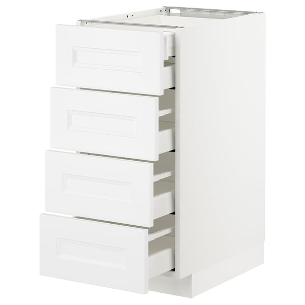 METOD / MAXIMERA base cb 4 frnts/2 low/3 md drwrs, white/Axstad matt white, 40x60 cm