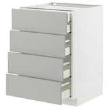 METOD / MAXIMERA base cb 4 frnts/2 low/3 md drwrs, white/Havstorp light grey, 60x60 cm