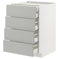 METOD / MAXIMERA base cb 4 frnts/2 low/3 md drwrs, white/Havstorp light grey, 60x60 cm