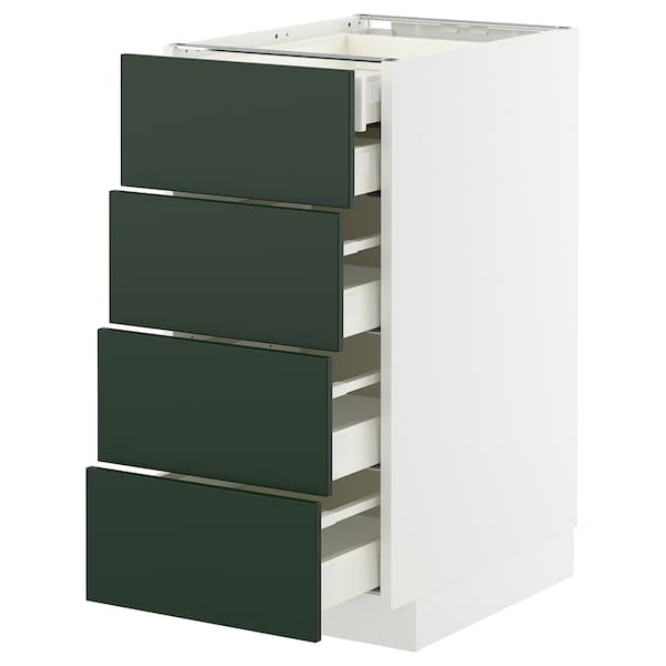 Ikea METOD / MAXIMERA - Base cb 4 frnts/2 low/3 md drwrs, white/Havstorp deep green, 40x60 cm