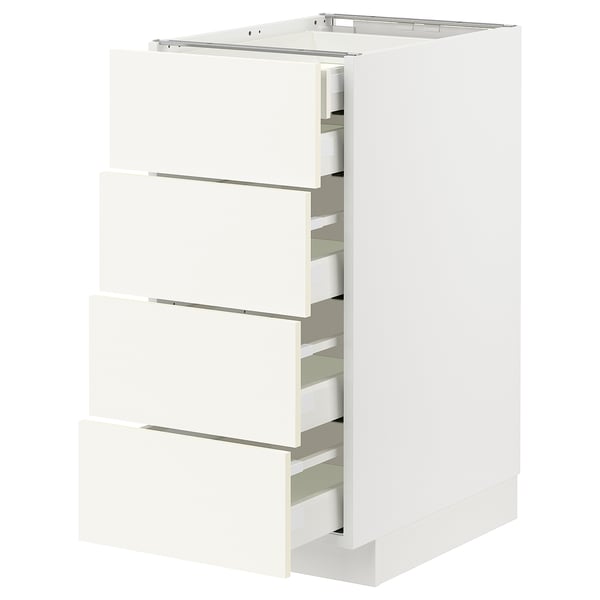 METOD / MAXIMERA base cb 4 frnts/2 low/3 md drwrs, white/Vallstena white, 40x60 cm