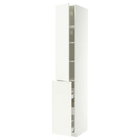 METOD / MAXIMERA hc w p-o func 3drw/1dr/2shlv, white/Aspudden matt white, 40x60x240 cm