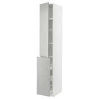 METOD / MAXIMERA hc w p-o func 3drw/1dr/2shlv, white/Havstorp light grey, 40x60x240 cm