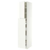 METOD / MAXIMERA hc w p-o func 4drw/1dr/2shlv, white/Aspudden matt white, 40x60x220 cm