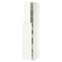 METOD / MAXIMERA hc w p-o func 4drw/1dr/2shlv, white/Aspudden matt white, 40x60x220 cm