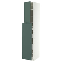 METOD / MAXIMERA hc w p-o func 4drw/1dr/2shlv, white/Aspudden dark grey-green, 40x60x220 cm