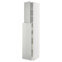 METOD / MAXIMERA hc w p-o func 4drw/1dr/2shlv, white/Havstorp light grey, 40x60x220 cm