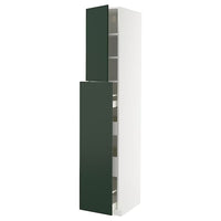 METOD / MAXIMERA hc w p-o func 4drw/1dr/2shlv, white/Havstorp deep green, 40x60x220 cm