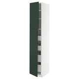 METOD / MAXIMERA hi cab w 2 doors/4 drawers, white/Havstorp deep green, 40x60x220 cm