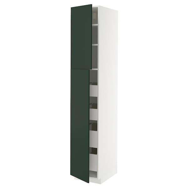 Ikea METOD / MAXIMERA - Hi cab w 2 doors/4 drawers, white/Havstorp deep green, 40x60x220 cm
