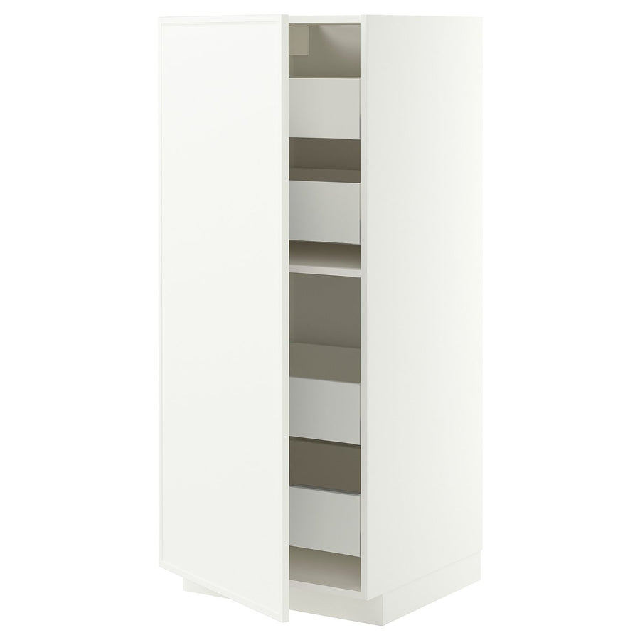 METOD / MAXIMERA high cabinet with drawers, white/Aspudden matt white, 60x60x140 cm