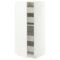 METOD / MAXIMERA high cabinet with drawers, white/Aspudden matt white, 60x60x140 cm
