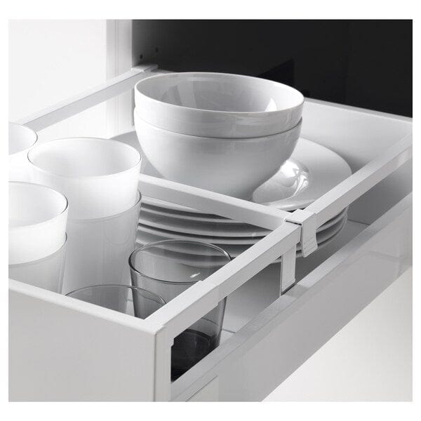 Ikea METOD / MAXIMERA - High cabinet with drawers, white/Bodbyn off-white, 40x60x200 cm