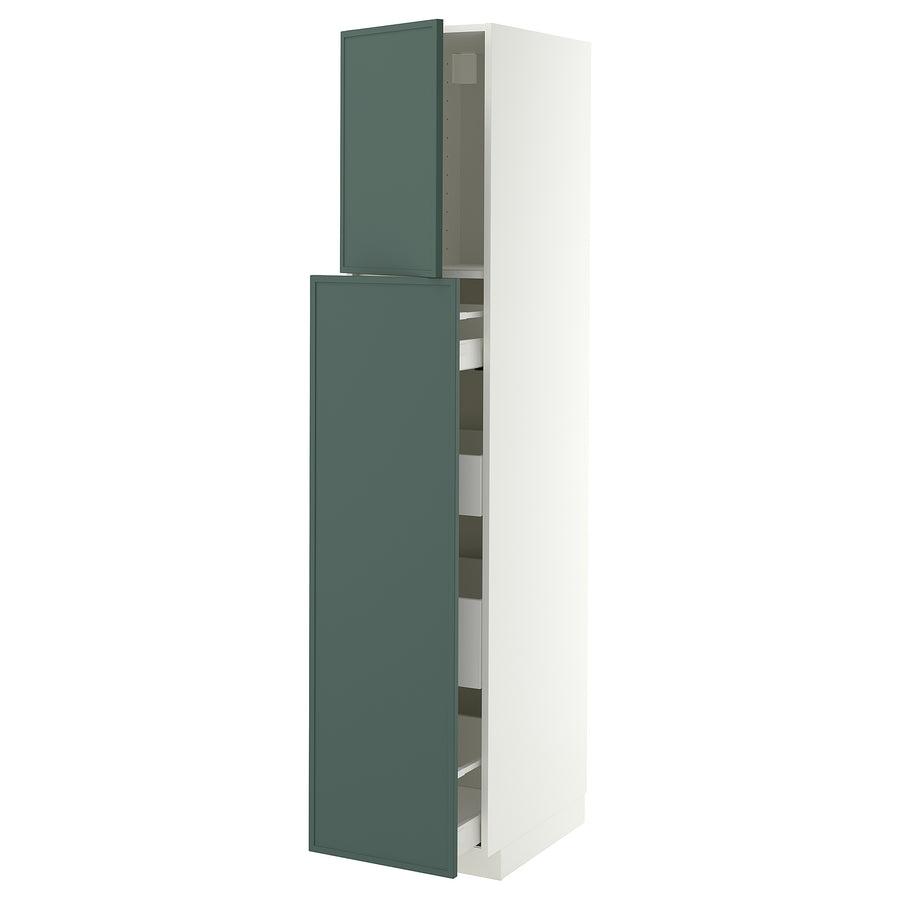 METOD / MAXIMERA hc w p-o func 1dr/4drw, white/Aspudden dark grey-green, 40x60x200 cm