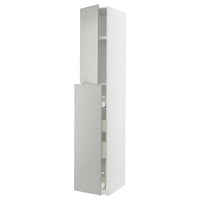 METOD / MAXIMERA hc w p-o func 1dr/4drw, white/Havstorp light grey, 40x60x240 cm