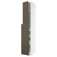 METOD / MAXIMERA hc w p-o func 1dr/4drw, white/Havstorp brown-beige, 40x60x240 cm