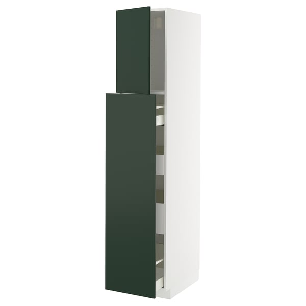 METOD / MAXIMERA hc w p-o func 1dr/4drw, white/Havstorp deep green, 40x60x200 cm
