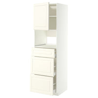 METOD / MAXIMERA high cabinet f built-in appliances, white/Bodbyn off-white, 60x60x200 cm
