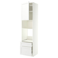 METOD / MAXIMERA high cabinet f built-in appliances, white Enköping/white wood effect, 60x60x240 cm