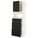 METOD / MAXIMERA high cabinet f built-in appliances, white/Lerhyttan black stained, 60x60x200 cm