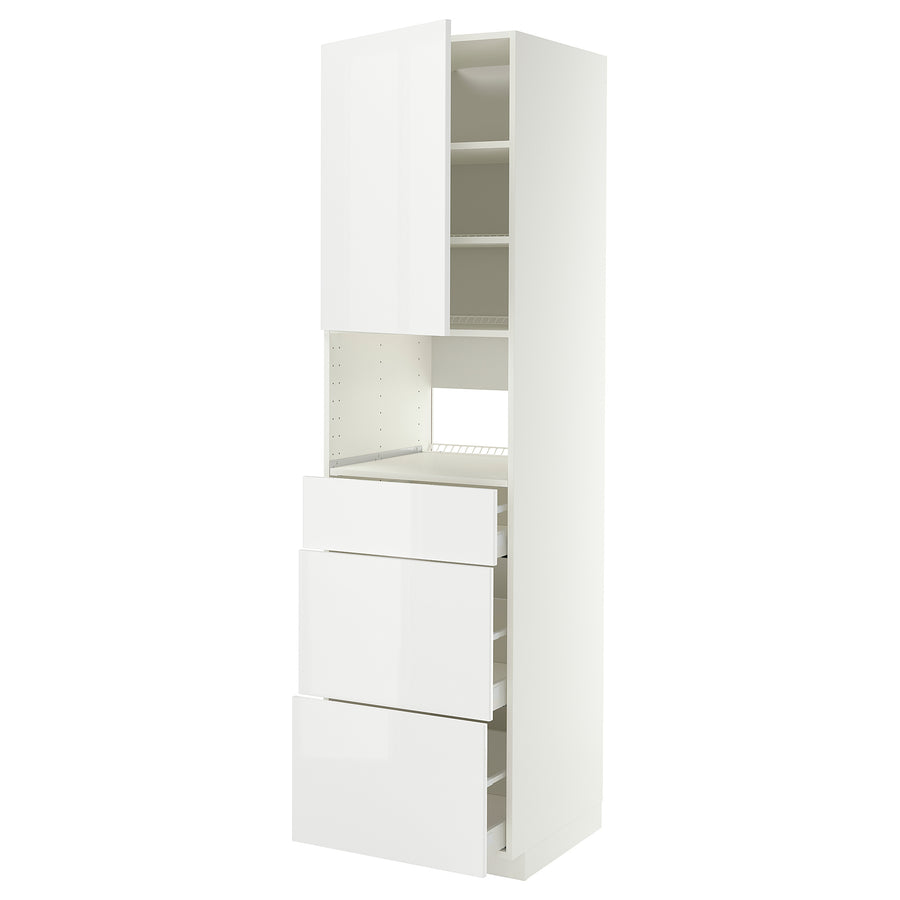 METOD / MAXIMERA high cabinet f built-in appliances, white/Ringhult white, 60x60x220 cm